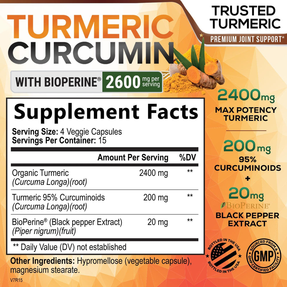 Turmeric Curcumin 95% curcuminoids with BioPerine