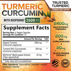 Turmeric Curcumin 95% curcuminoids with BioPerine