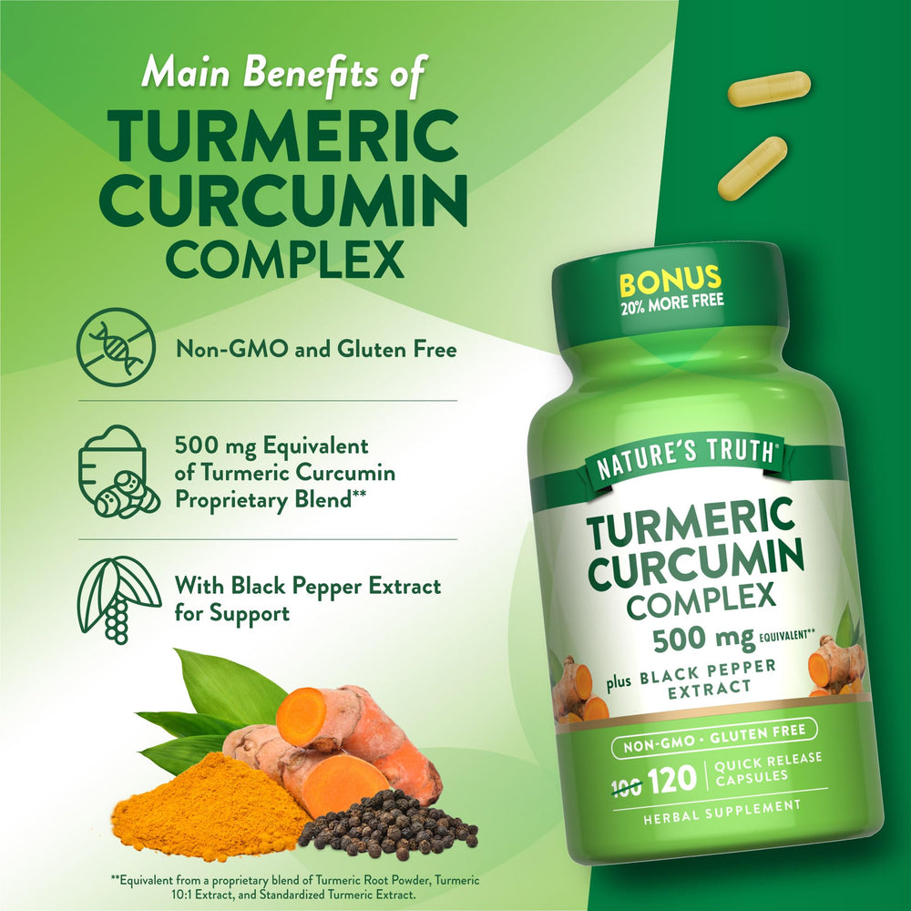 Packaging of Nature's Truth Turmeric Curcumin 500mg with box