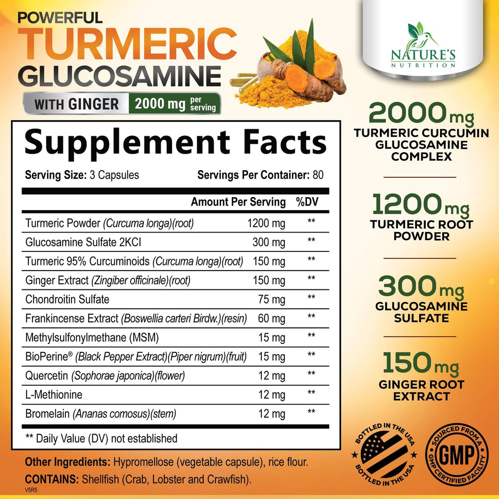Close-up of bottle showing 95% curcuminoids and BioPerine for absorption