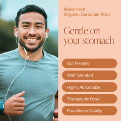 Close-up of ingredients label showing turmeric, BCM-95, and vegan capsules