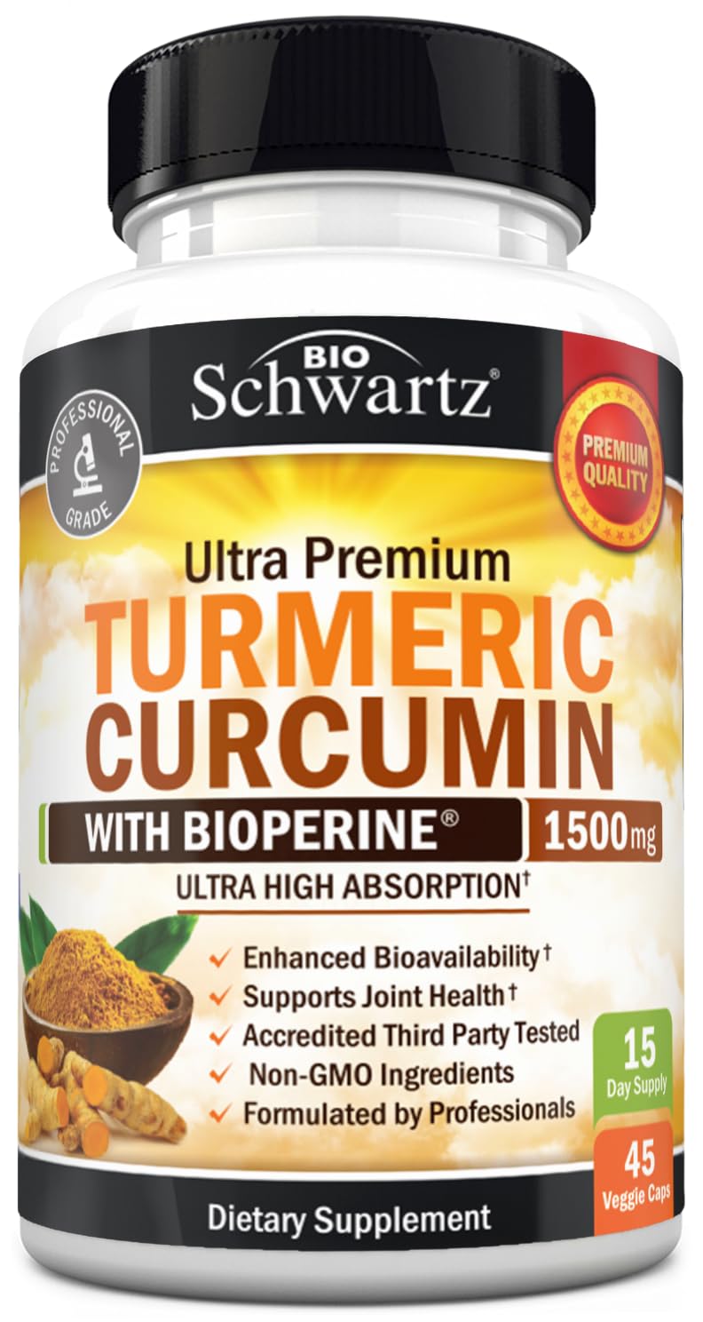 Bottle of Turmeric Curcumin with BioPerine 1500mg