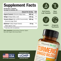 Bottle of Turmeric Curcumin with Black Pepper (BioPerine)