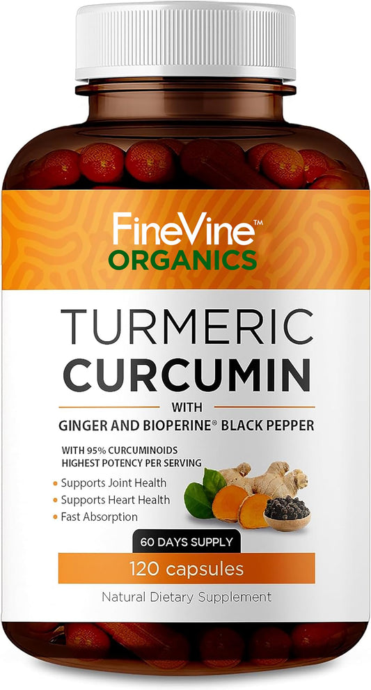 Hero image of Turmeric Curcumin with BioPerine and Ginger - 120 vegetarian capsules