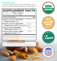 Turmeric curcumin ginger capsules close-up