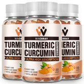 3-pack Turmeric Curcumin Gummies with Ginger and Black Pepper front view
