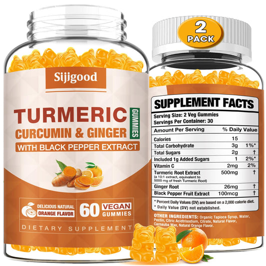 Turmeric Curcumin Gummies orange flavor — 120 count hero image