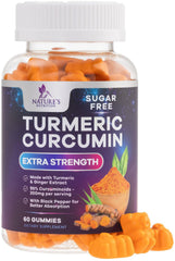Turmeric Curcumin Gummies Peach bottle label