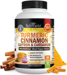 Turmeric Curcumin with Saffron Cinnamon Cardamom and BioPerine capsules