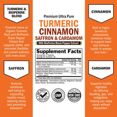 60-count bottle of Turmeric Curcumin with Saffron Cinnamon Cardamom