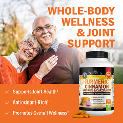 Close-up of Turmeric Curcumin with Saffron Cinnamon Cardamom capsules