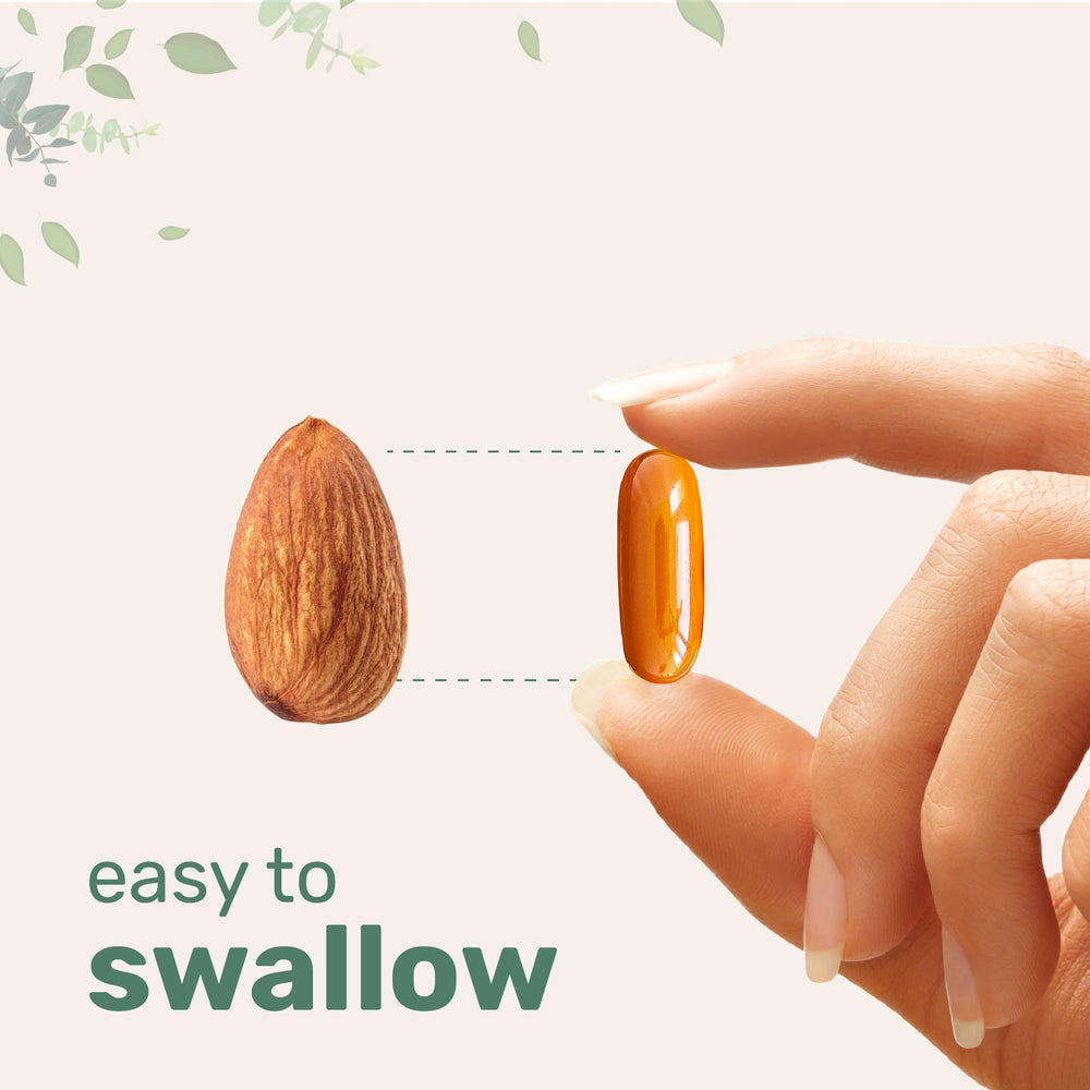 Bottle of turmeric curcumin supplement with 300 softgels