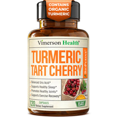 Bottle of Turmeric Curcumin with Tart Cherry and Celery Seed Extract — 120 capsules