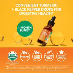 Packaging and bottle for 1 fl oz turmeric drops