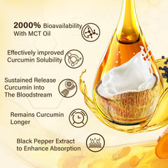 MCT oil droplets with black pepper extract close-up