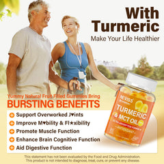 60 count bottle label featuring organic turmeric