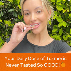 45-count bottle of turmeric gummies on white background