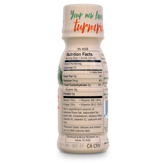 Non-GMO and preservative-free seal on Turmeric Time Shots packaging