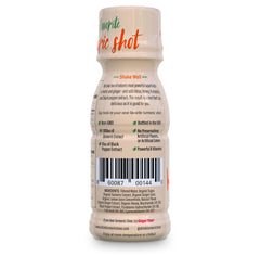 Label highlighting vitamins B6, B12, B9 and B3 on Turmeric Time Shots