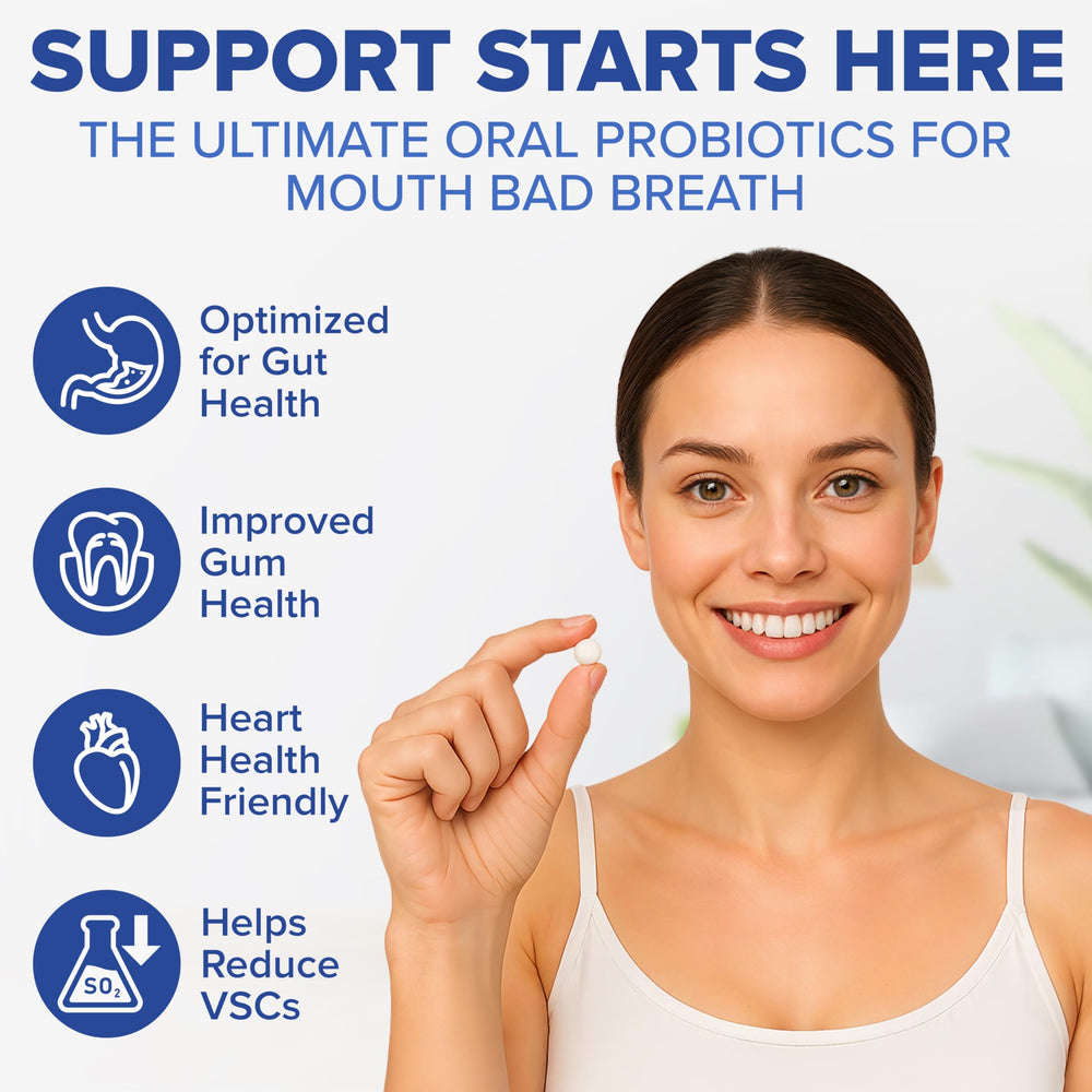 60 chewable oral probiotic tablets for bad breath