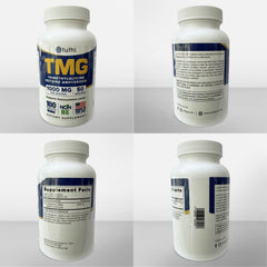 Rows of vegan tablets from Tuthi TMG Supplement