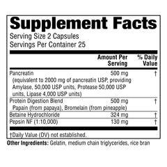 Digestive enzyme capsules supporting digestion