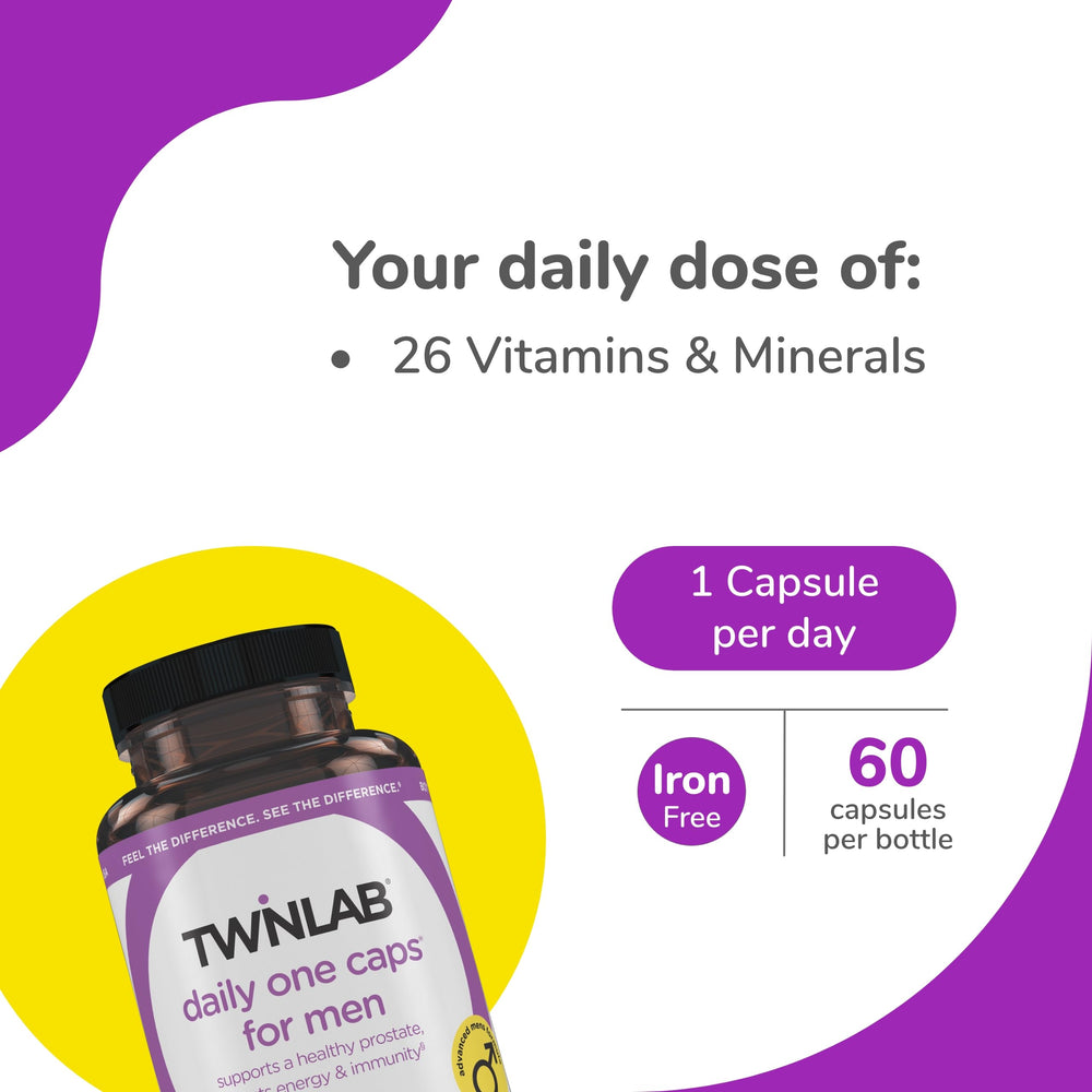 Capsules representing Twinlab TWL Men's Daily One 60 Count