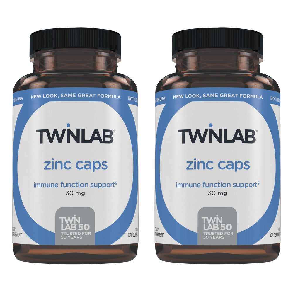 Twinlab Zinc Caps bottle front - Immune Support