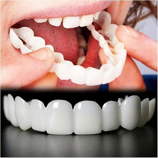 Two pairs of temporary smile enhancers in white