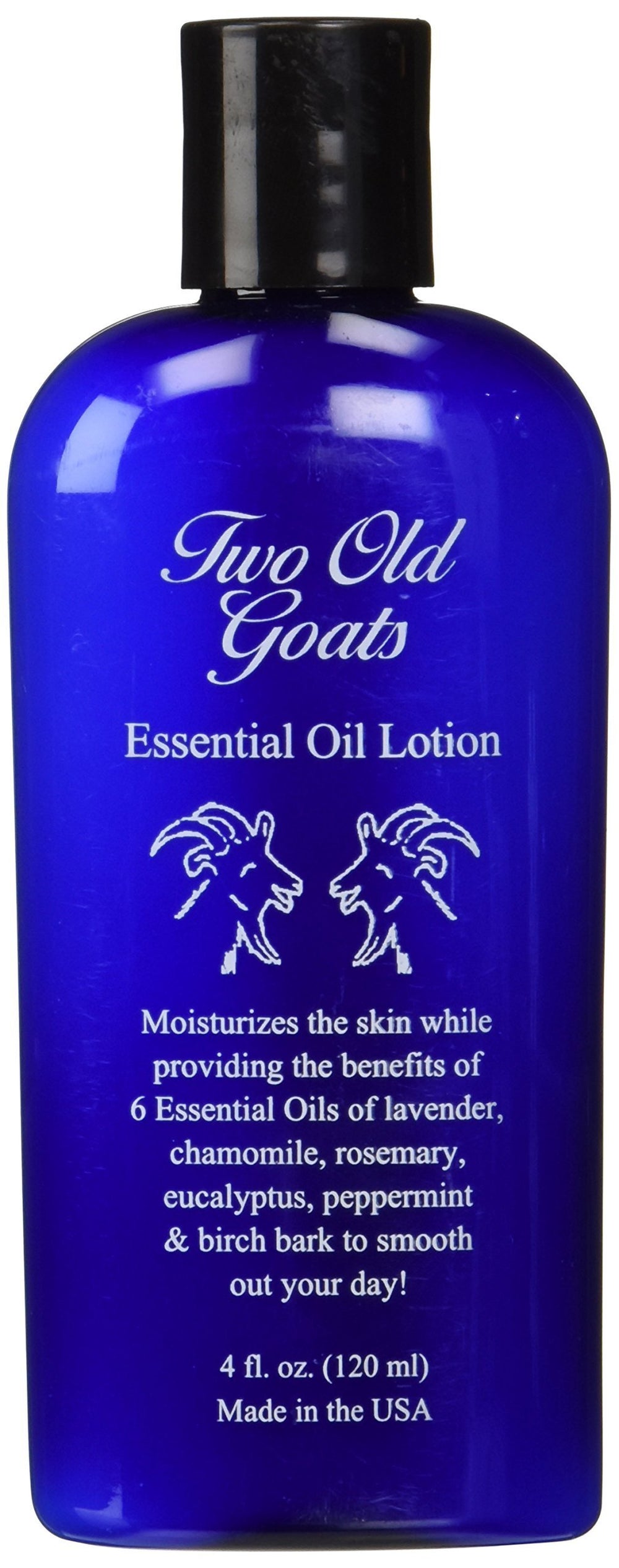 Front view of Two Old Goats Essential Oil Lotion 4oz bottle