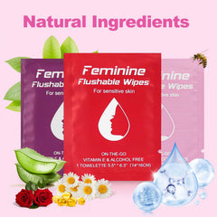 Twoworld feminine wipes rose 20-pack provides fragrant cleansing for daily refreshment.