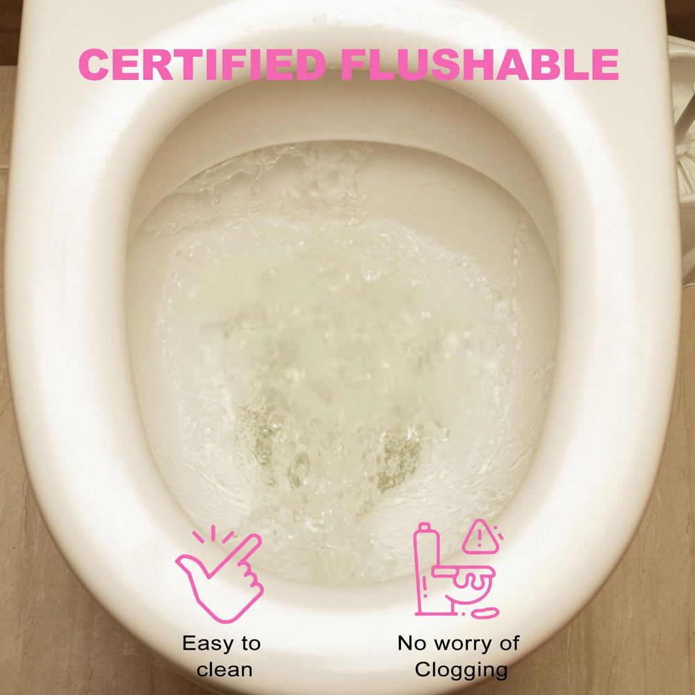 Twoworld flushable biodegradable wipes support easy disposal after use.