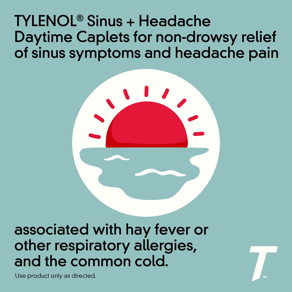 Tylenol Sinus + Headache caplets blister pack portable daytime relief