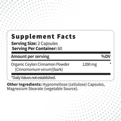Close-up of Type Zero Cinnamon capsules bottle