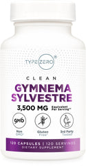 Type Zero Clean Gymnema Sylvestre capsules bottle – 120 count