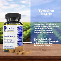 Side view of a 944mg L-tyrosine capsule