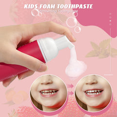 Toothbrush compatible with fluoride-free mint strawberry foam toothpaste (U-shaped)