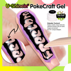 U-Shinein base coat and poke gel setup demonstrating simple layering for durable color