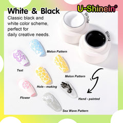 U-Shinein lace painting net pattern design for delicate manicure details