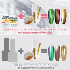 U-Shinein metallic gel base coat demonstrates versatile nail art potential.
