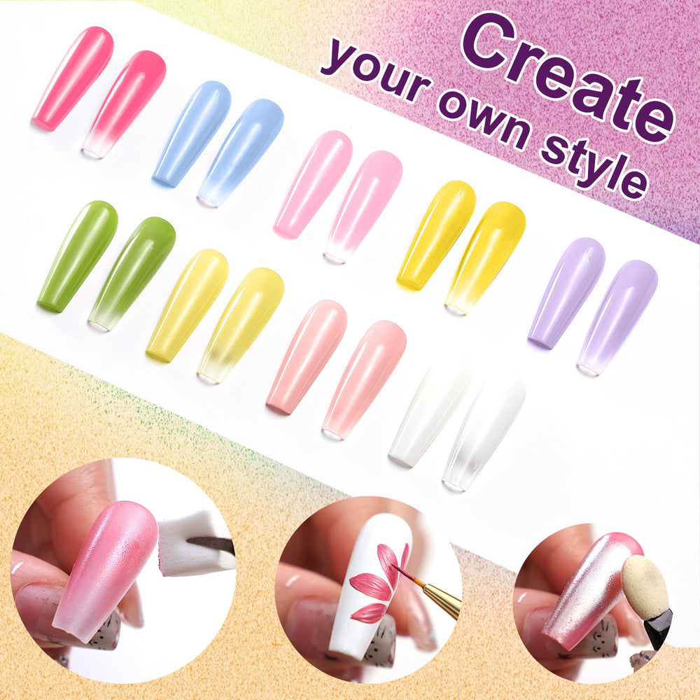 U-Shinein multi-use gel enables gradients, stamping, and chrome effects.