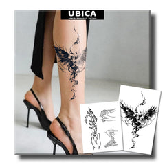 UBICA Angel vs Devil couple wings full design on skin for dramatic temporary body art