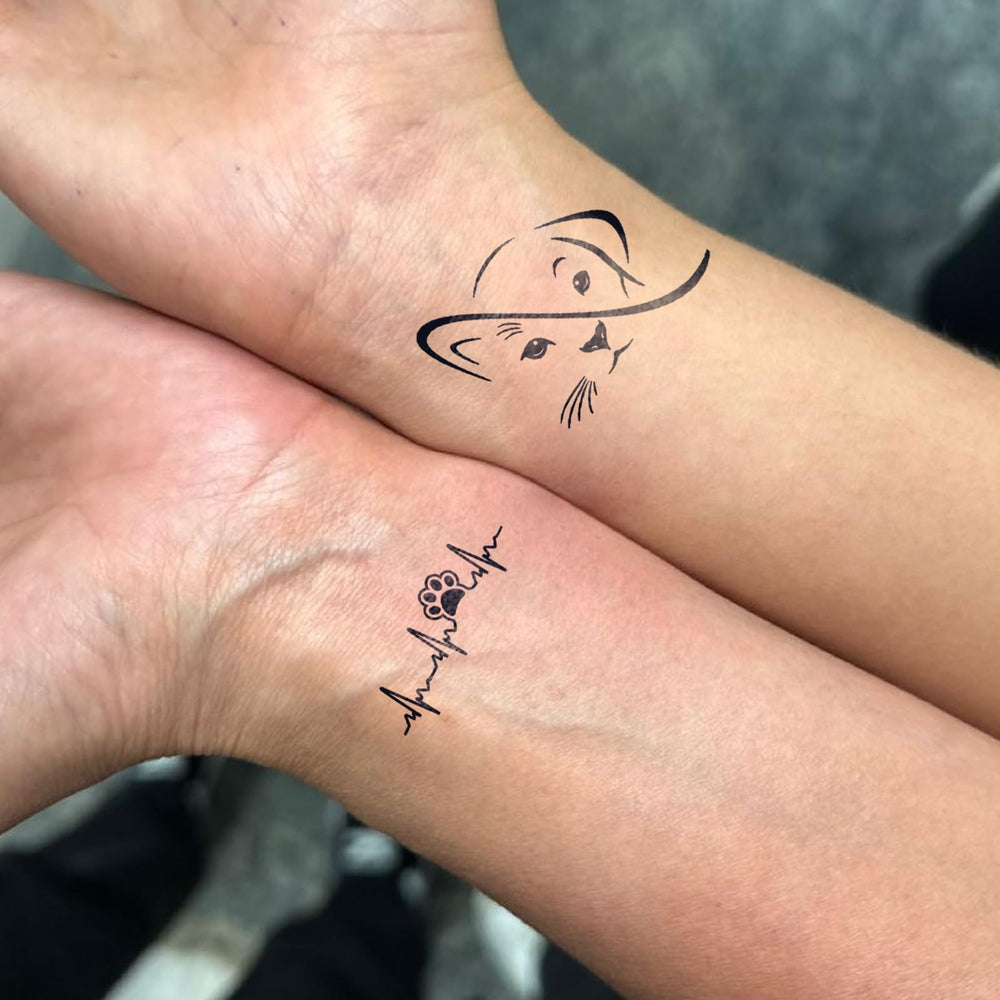 UBICA cat paw design realistic tattoo for a cute, expressive touch.