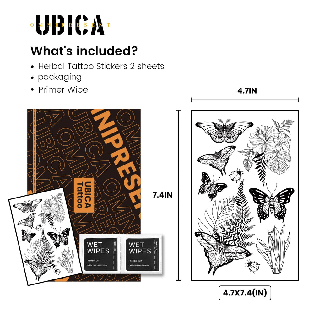 UBICA flower tattoo applied to skin with natural look