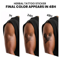 UBICA Gothic Cross finger tattoo close-up, bold design for nightlife looks