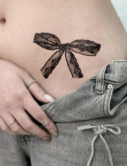 UBICA lace-bow pattern tattoo on skin for delicate decoration