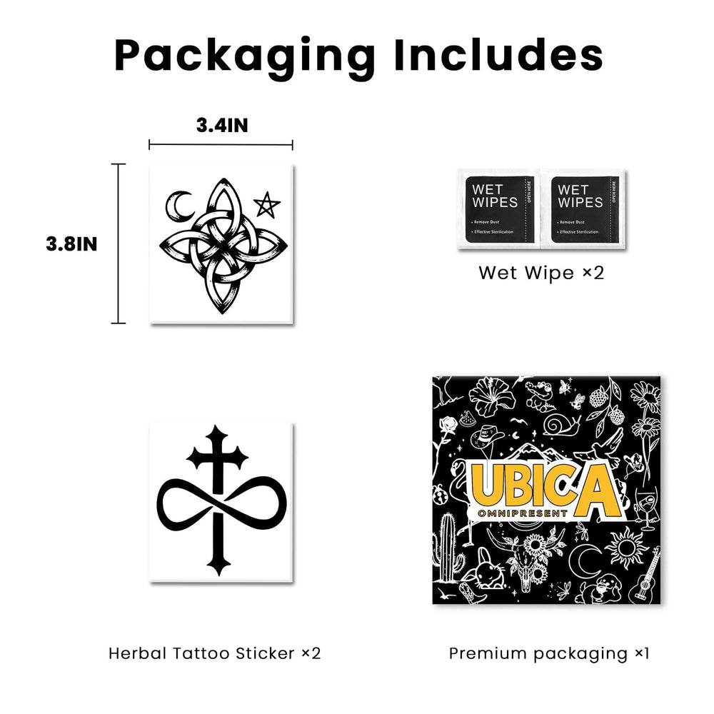 UBICA tattoos last 1-2 weeks, fading gradually for convenient refreshes.