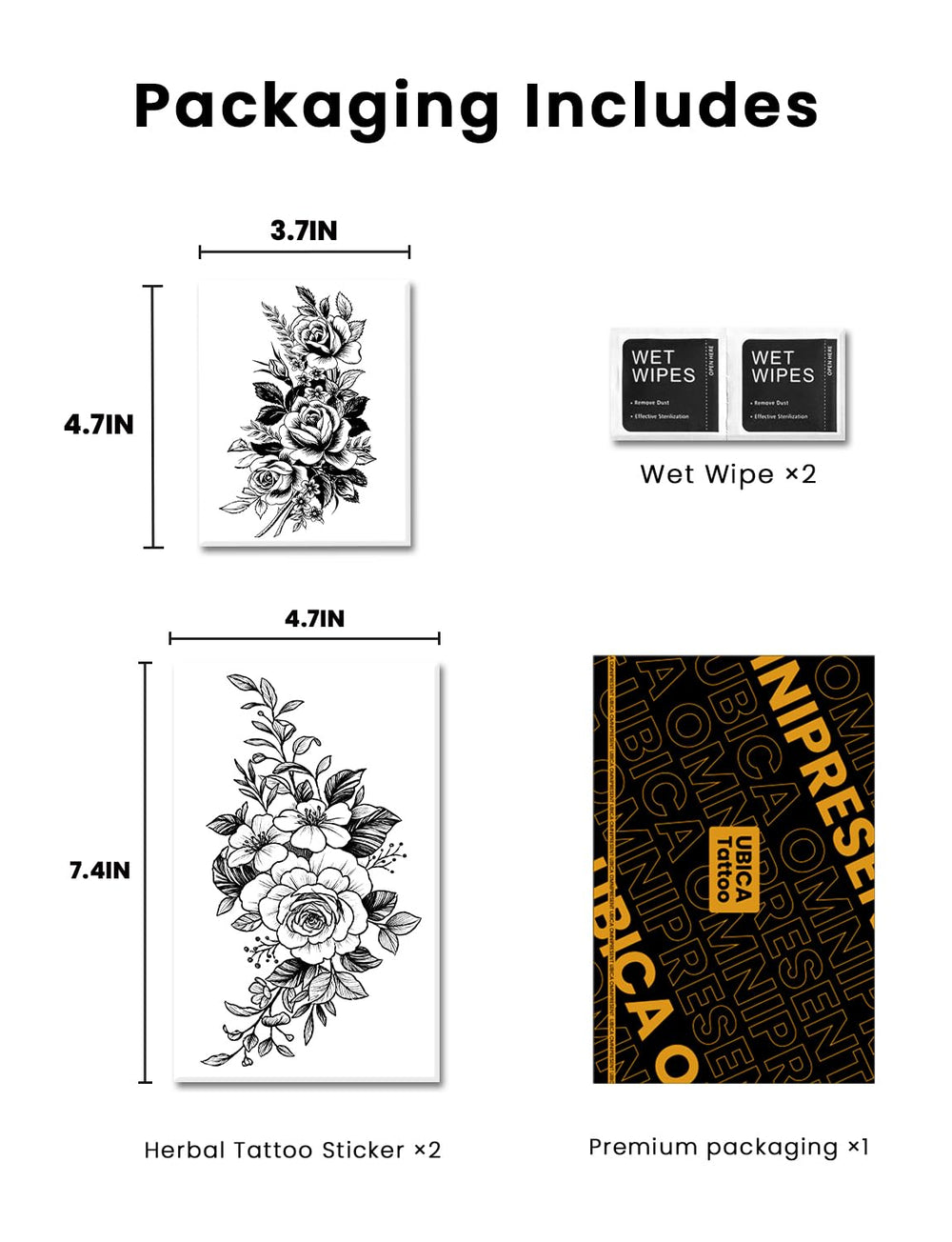 UBICA hand design rose tattoo for quick style updates