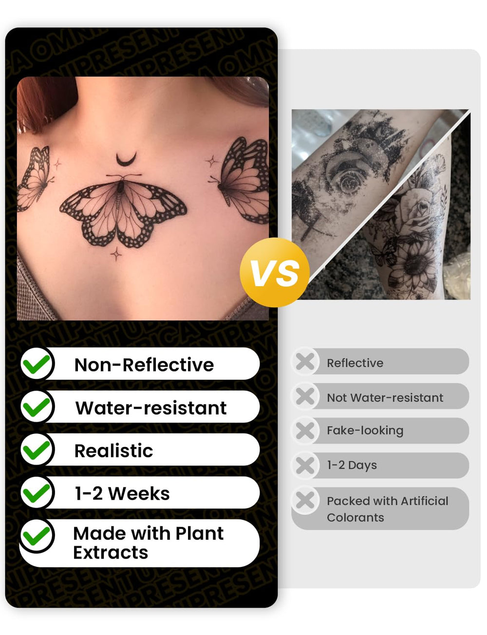 UBICA skin-friendly tattoo with plant-based extracts for sensitive skin