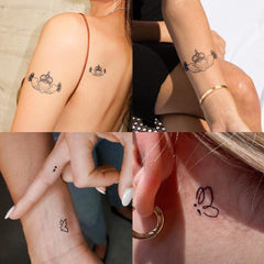 UBICA tattoo design cut-out ready on skin for easy placement and accuracy.